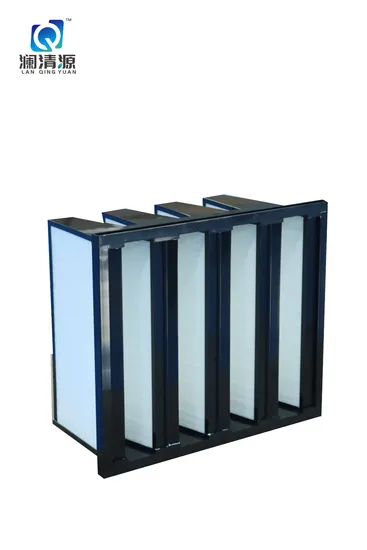 Air Flow High Quality Fiberglass Industry Ultra High Efficiency W Type Air Purifier Bank V Cell HEPA Air Filter, Clean Room Custom Filter 